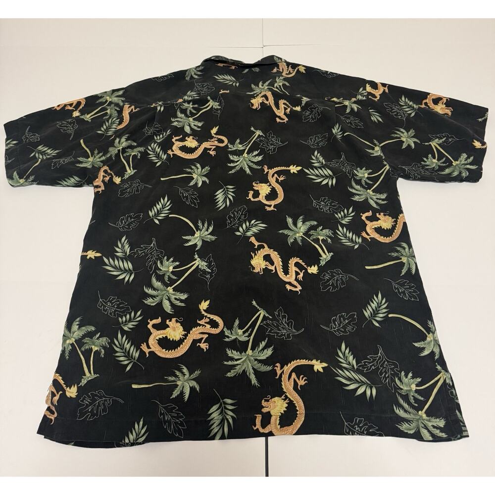 Tommy Bahama Hawaiian Shirt Silk Size L Chinese Dragon Cruise Tropical Beach - Picture 3 of 11